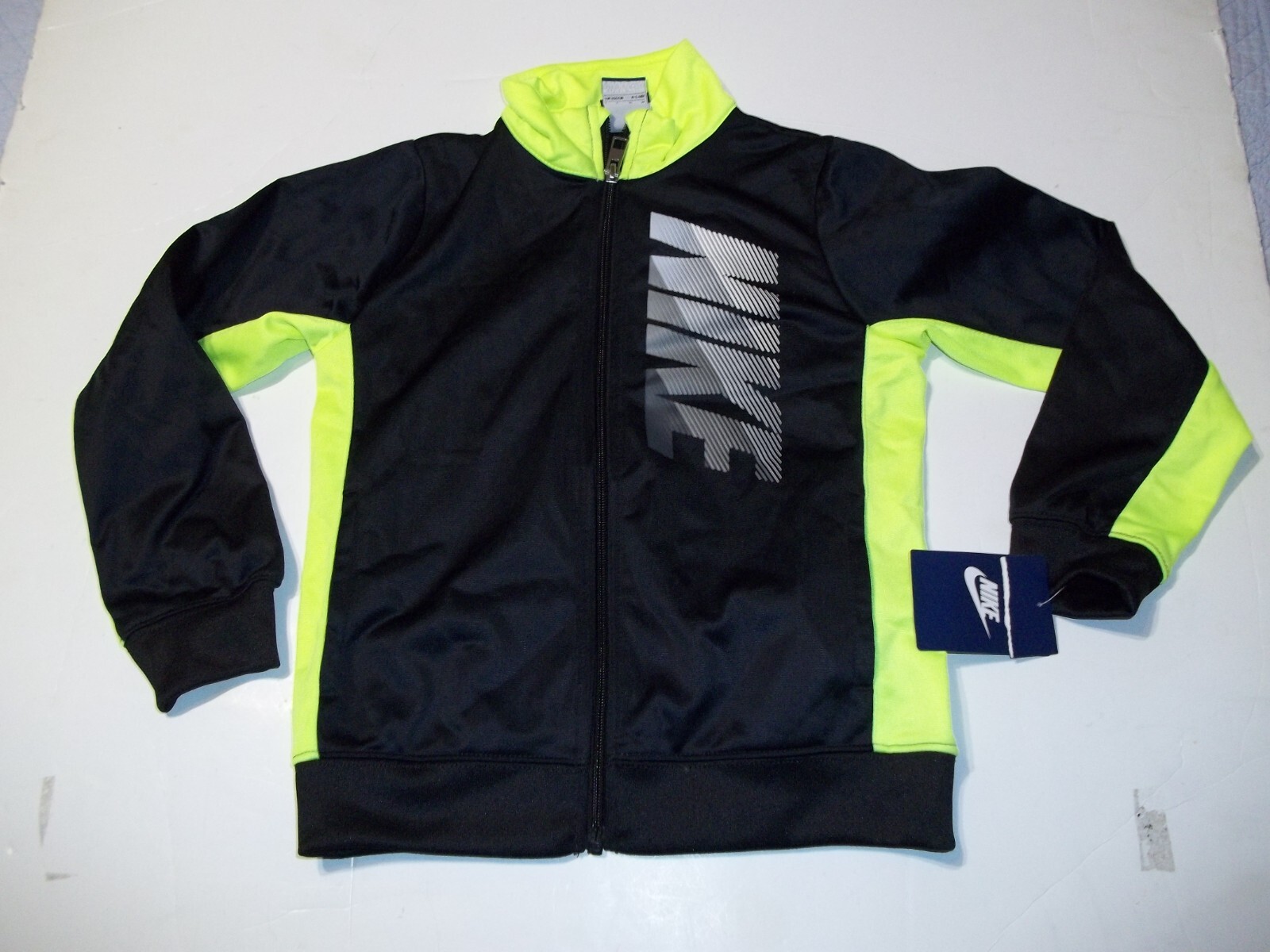 New NIKE black neon yellow full zip zipper front track New NIKE black neon yellow full zip zipper front track