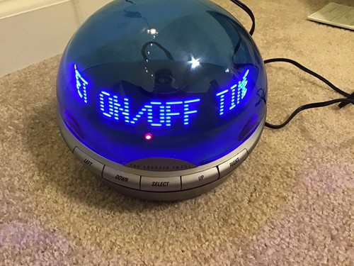 Sharper Image Info Globe Scrolling Caller ID Blue Used WI1701