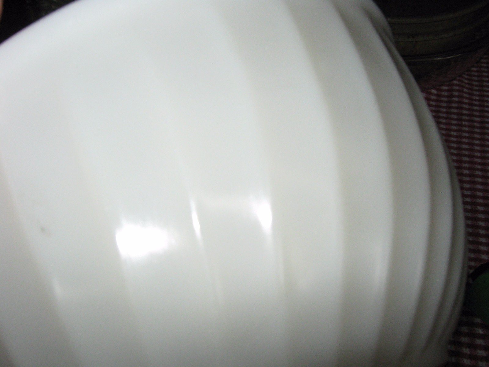 REDUCED Vintage Anchor Hocking Fire King Mixing Bowl Ecru Swirl Milk Glass 9