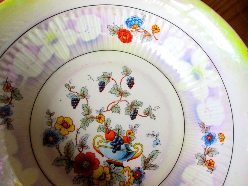 BAVARIA ~ Beautiful Hand Painted Multi-Colored Flowered and Luster Rimmed Bowl