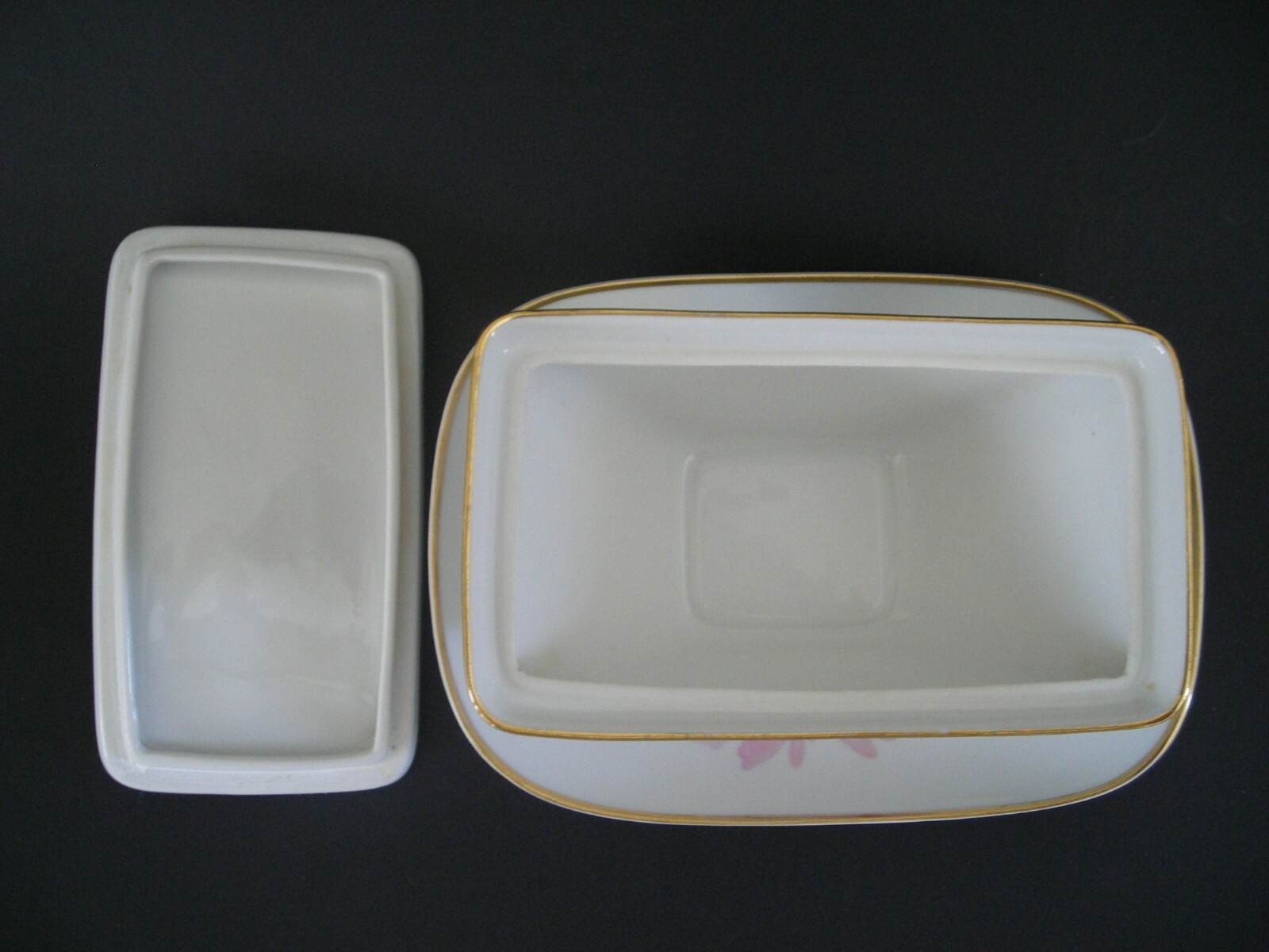 Vintage PMR Bavarian Germany  hand Painted Covered Bowl with Tray/Dresser Set