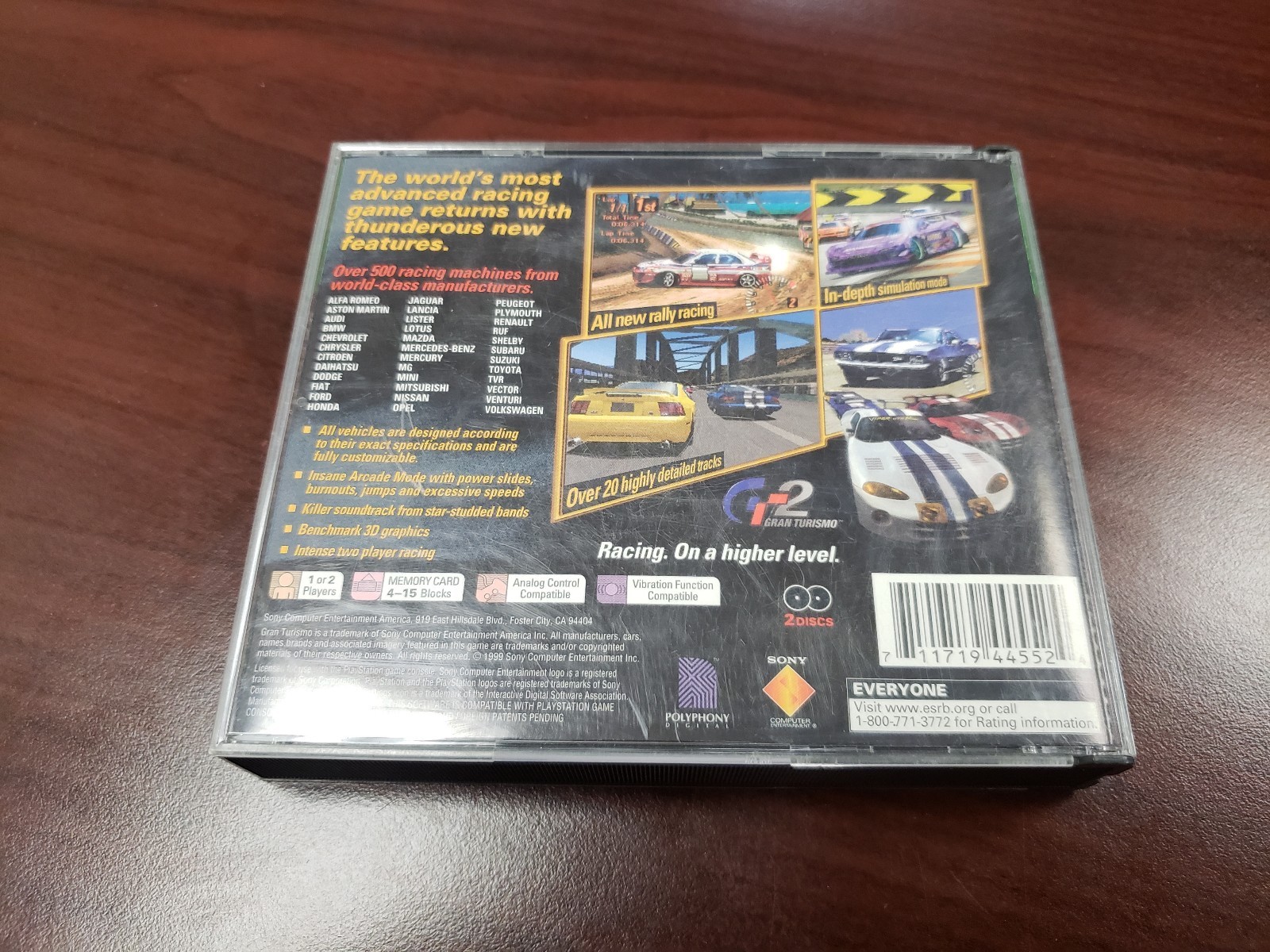 Gran Turismo 2 (Sony PlayStation 1, 1999) PS1  -used - free shipping