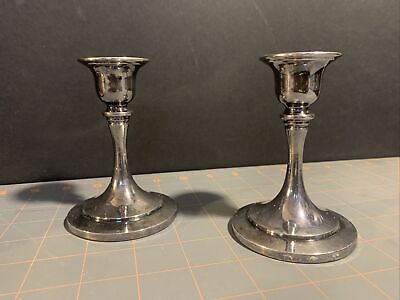Oneida Paul Revere Reproduction Vintage Silver Candlestick Holders