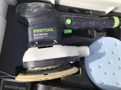 Used Festool ETS150/5 EQ Sander, Discs And Case