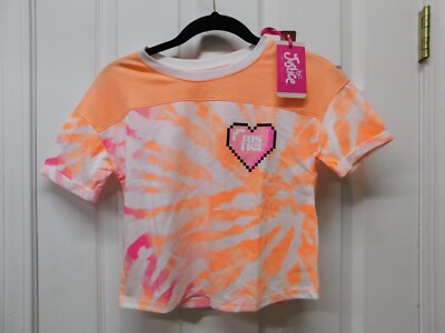 Justice Girl's Everyday Faves Colorblock T-Shirt-Coral-LARGE (12/14)-NWOT-302296