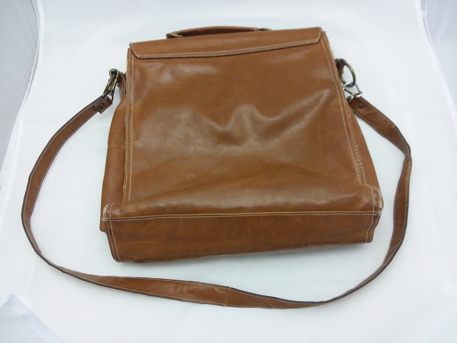 Vintage Faux Brown Leather Record Vinyl Album Carrying Bag
