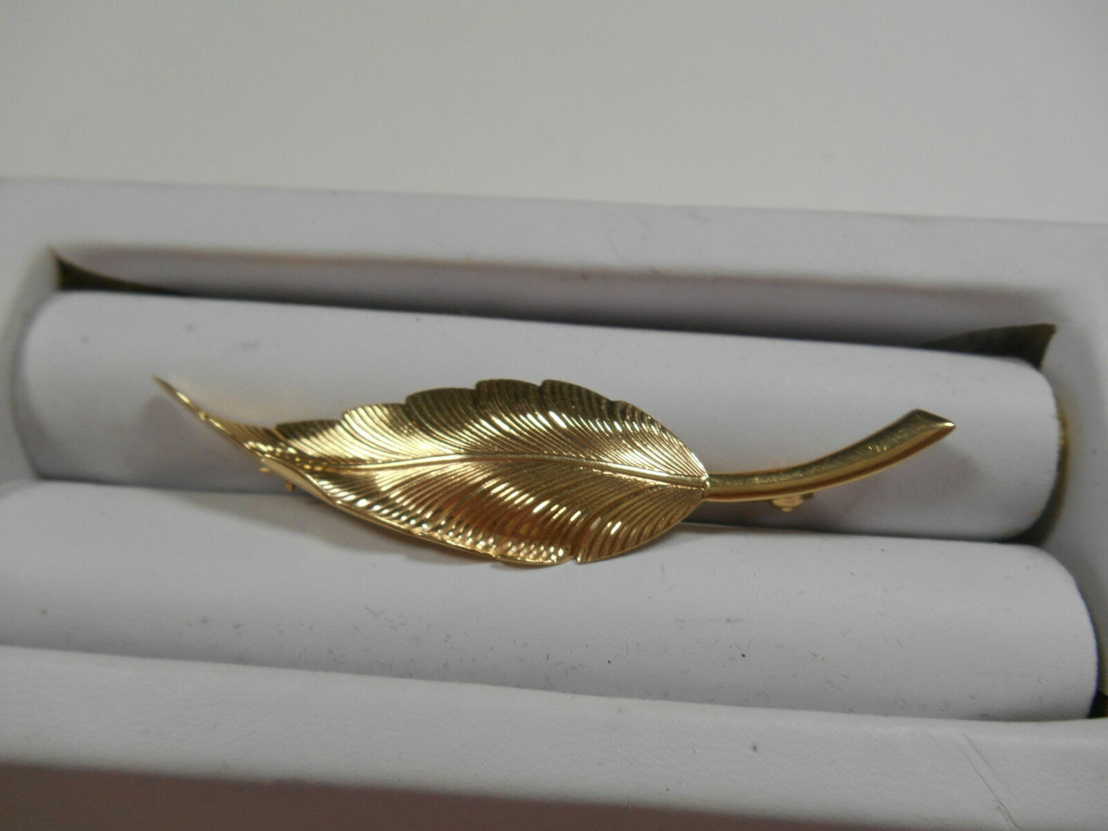 Rare Tiffany & Co Leaf Feather Brooch Pin w/ # 14K Yellow