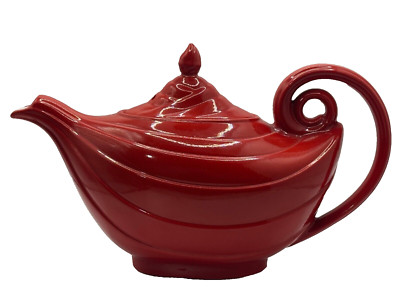 Vintage Chinese Red Aladdin Teapot by Hall China Kitchenware MCM