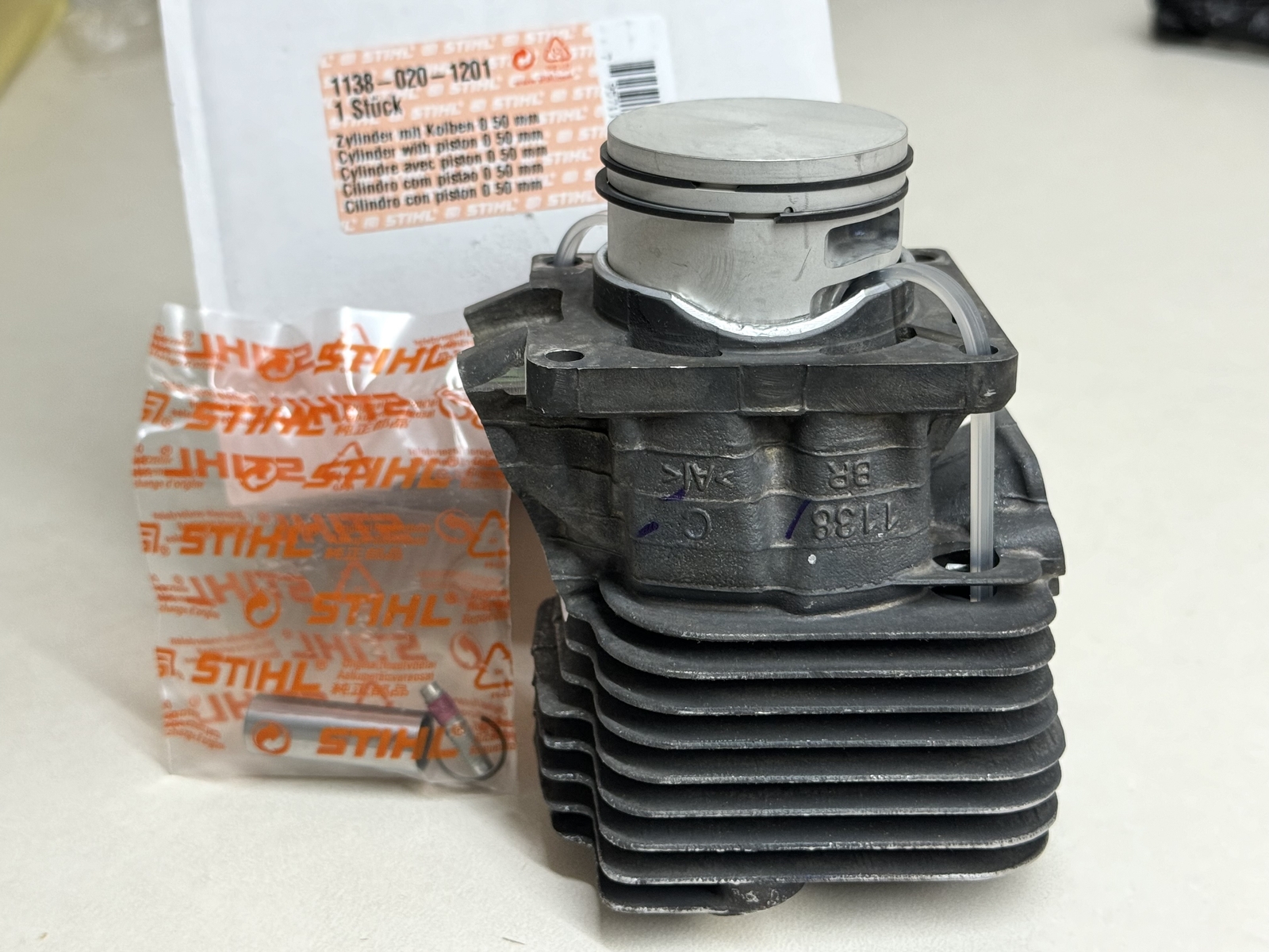STIHL OEM CYLINDER WITH PISTON KIT 1138 020 1201 MS441 R VW C-Q C-M C-MQ C-MR R - Picture 2 of 6