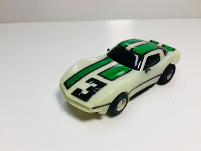 TYCO CORVETTE GLOW IN THE DARK  White/Green #3 for AURORA AFX ~NEW~ SALE $27.99
