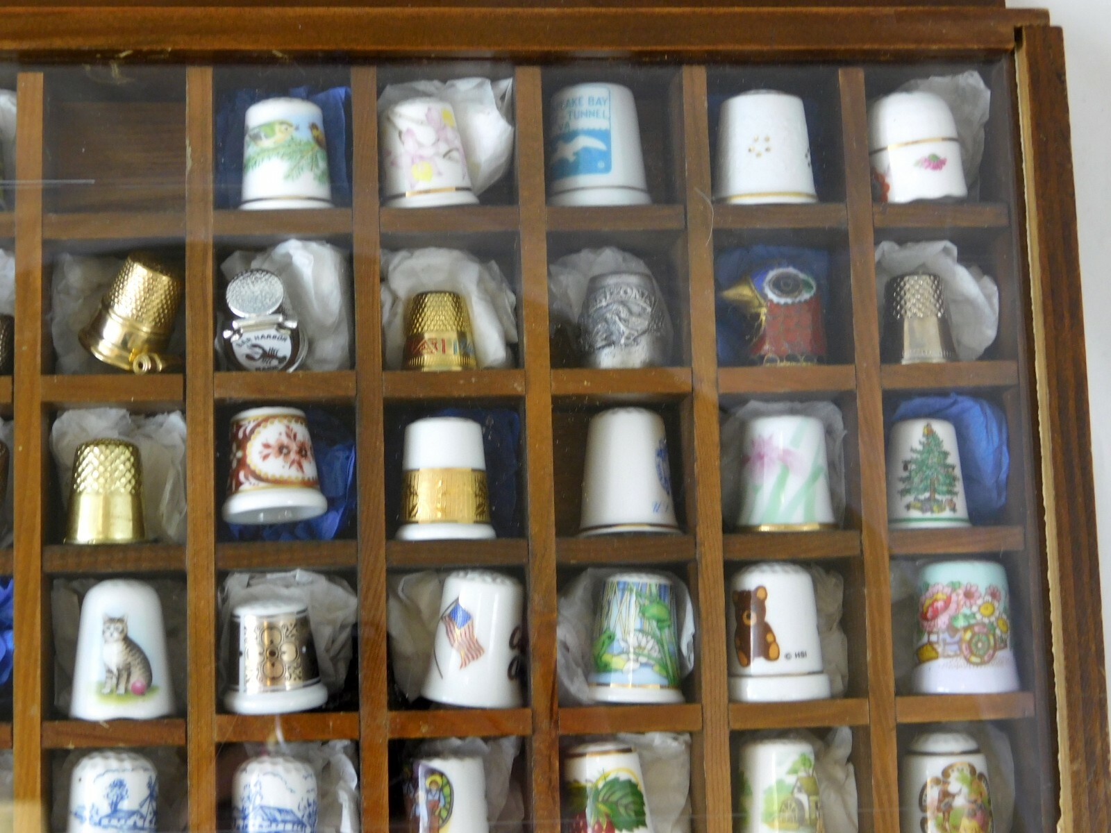 Mix Lot of 79 Thimbles Porcelain Pewter Souvenir w Binder Collectors Club Cards