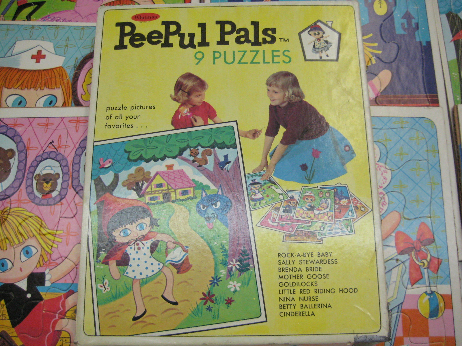 PeePul Pals 9 Cardboard Puzzles Whitman 1967 4583100