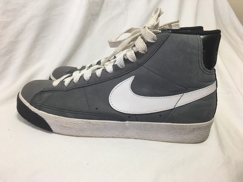 RARE 09 Nike Blazer High Top Sneakers Gray Lace Up Shoes