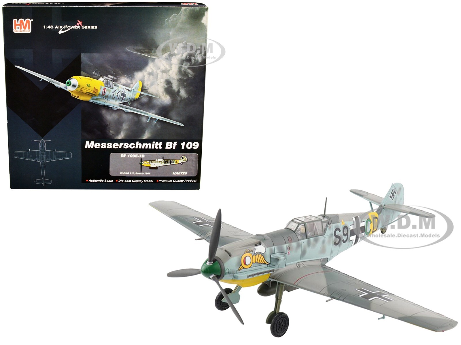 HMホビーマスターMesserschmitt Bf 109E-3 1:48 Bf 109E 1:48 Diecast Model - Hobby Master HM-HA8712 - $87.95