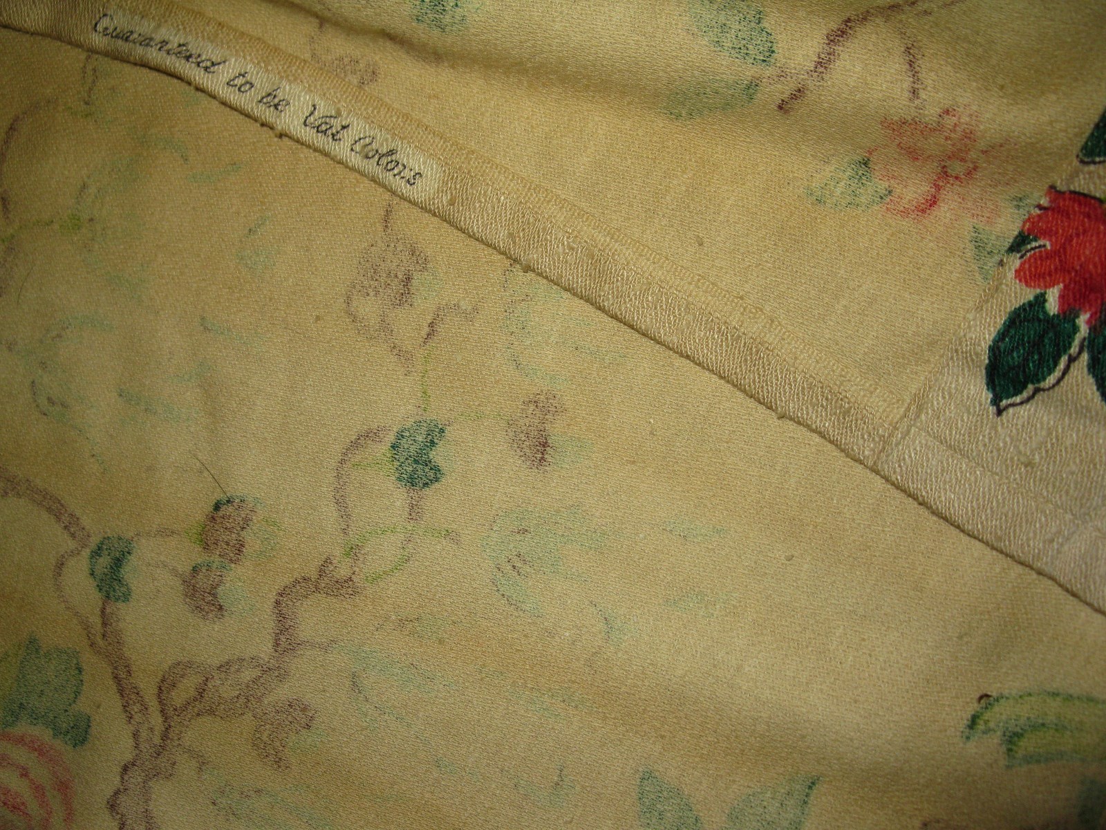 Vintage Parrots,Tree,tropical Barkcloth  Draperies 72x43 nice condition