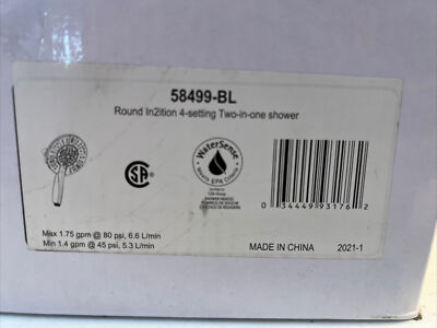 Delta 58499 Universal Showering Components 1.75 GPM Multi - Black LESS HOSE
