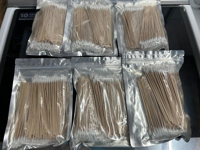 6-pack 1,200 Cotton Tip Applicator Swabs Swab Q-tips 6'' Long Wood Medical Grade