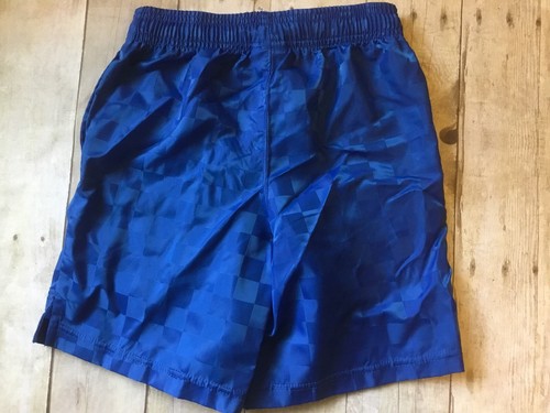 Umbro Youth Checkered Blue Running Soccer Nylon Shorts Kids Boys Girls Sz S 6/7