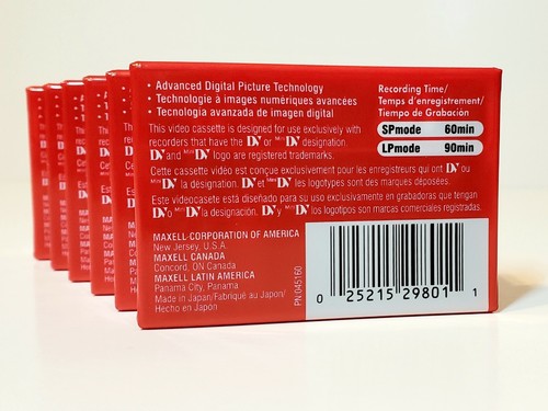6 Maxell Mini DV Cassettes Brand New Factory Sealed 60min DVM60SE Record Video