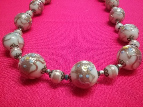 Antique Venetian wedding cake bridal glass bead Murano Art Deco Victorian 19