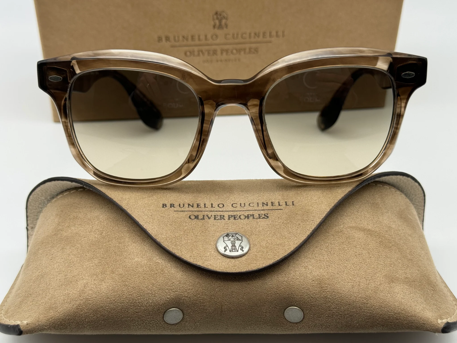 Pre-owned Oliver Peoples Ov 5472su Filu' 50mm 171832 Taupe Smoke/shale Gradient Sunglasses