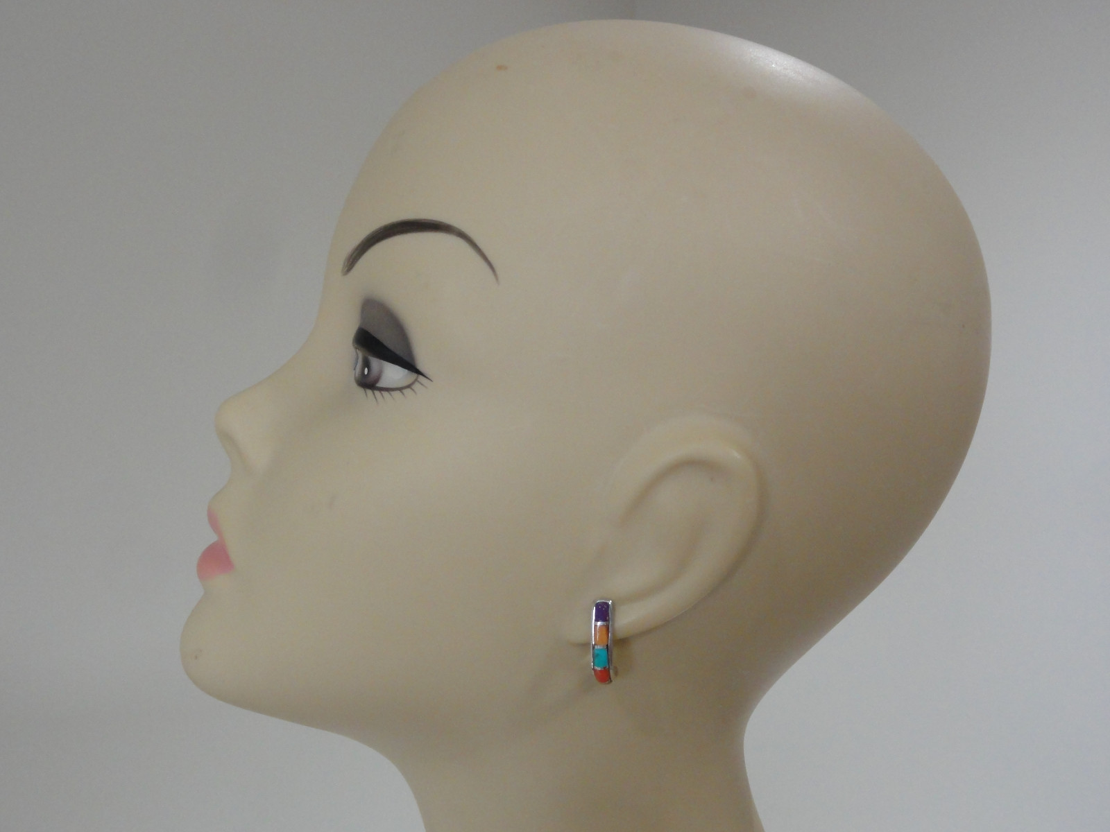 Sterling Silver Multi Color Inlay 3/4