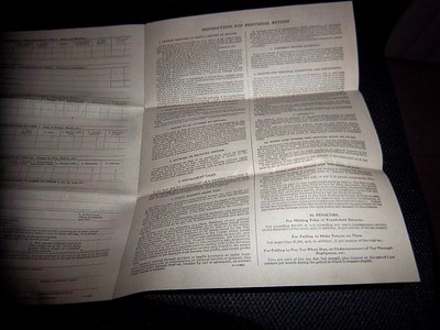 NOS 1921 UNUSED UNITED STATES 1040A INCOME TAX RETURN US COLLECTIBLE UNIQUE ART