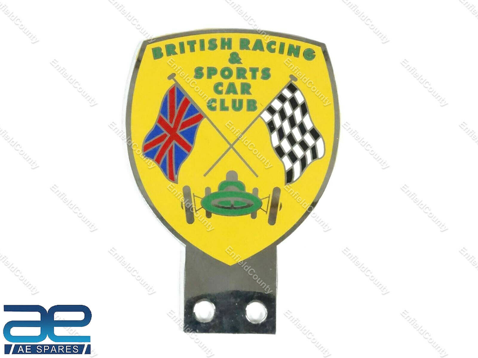 Vintage Car British Racing & Sports Car Club Badge Front Grill Decal Brass 