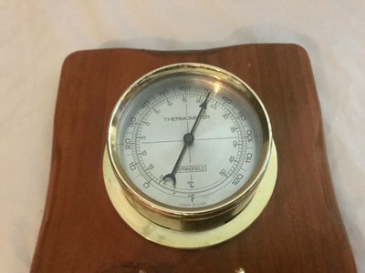 VINTAGE  SPRINGFIELD WOOD WEATERSTATION, THERMOMETER, BAROMETER, HUMIDITY