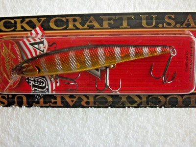 LUCKY CRAFT SLENDER POINTER 97MR 4'' & 3/8 OZ PO97MR-110 IN MAGUMA HEAT UP GILL