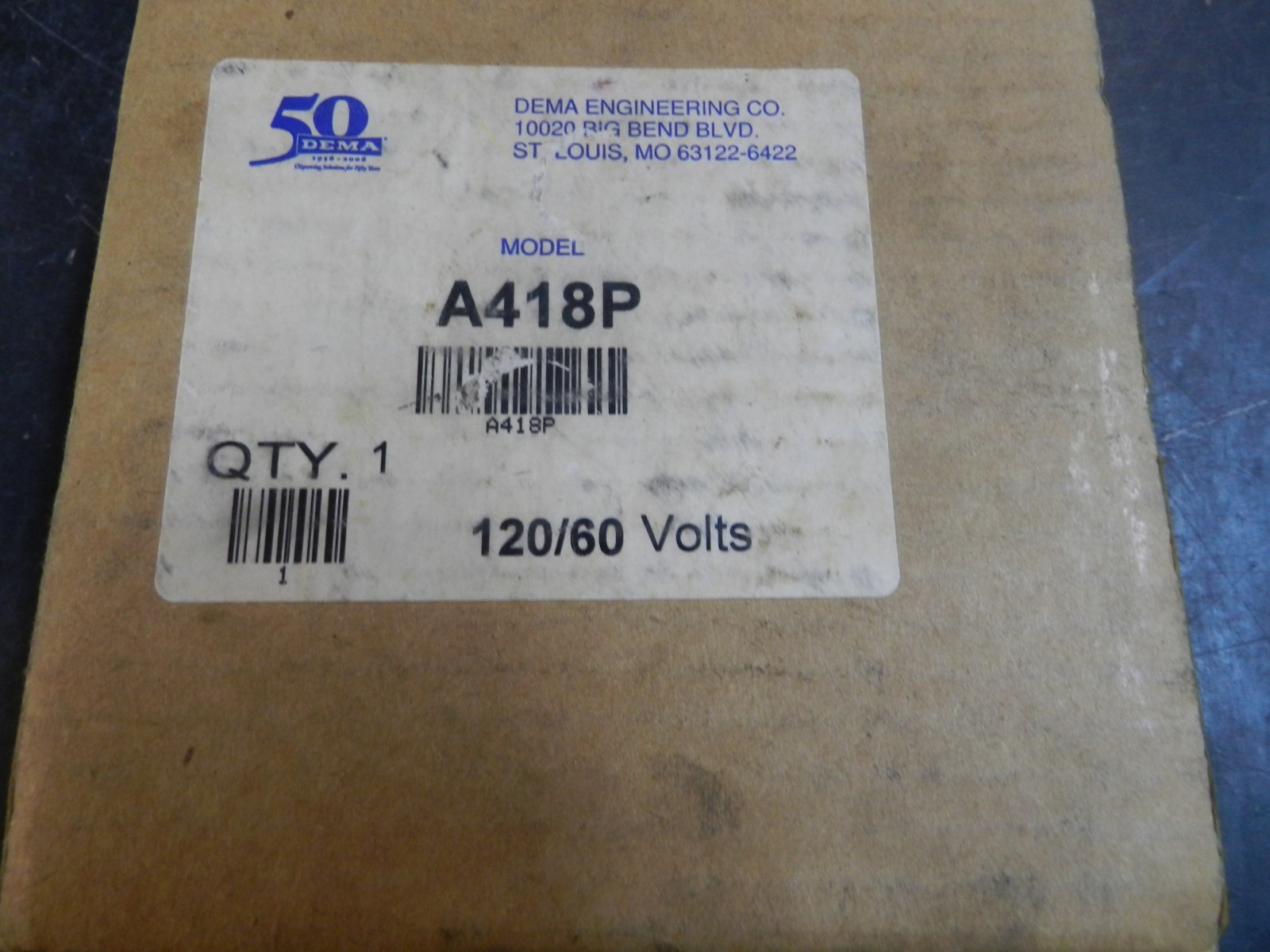 Z9 Dema A418P Brass 1 in. Pilot-Piston Valve with 120v 60v Junction Box Coil