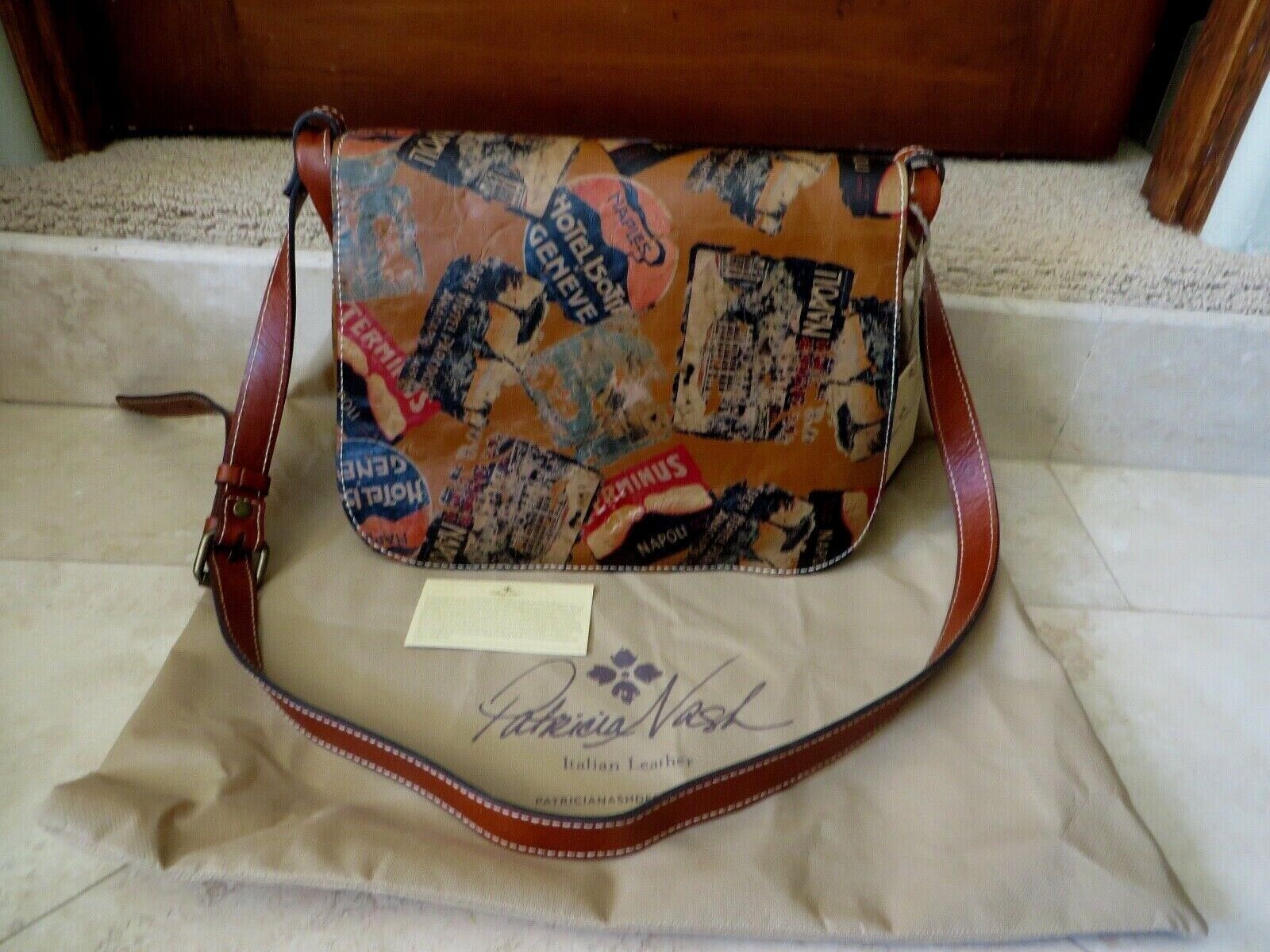 Patricia Nash Old World Traveler Patch Crossbody Bag Purse Patricia Nash Old World Traveler Patch Crossbody Bag Purse