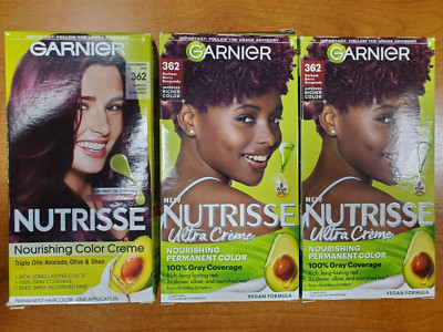 3 PK: Garnier Nutrisse Nourishing Hair Color *#362 DARKEST BERRY BURGUNDY* R7P1a