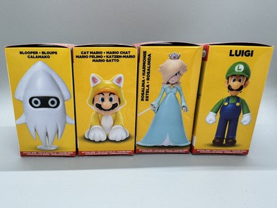 Super Mario Jakks 4 Collectible Figures 2.5  Rosalina Blooper Luigi Cat Mario ￼