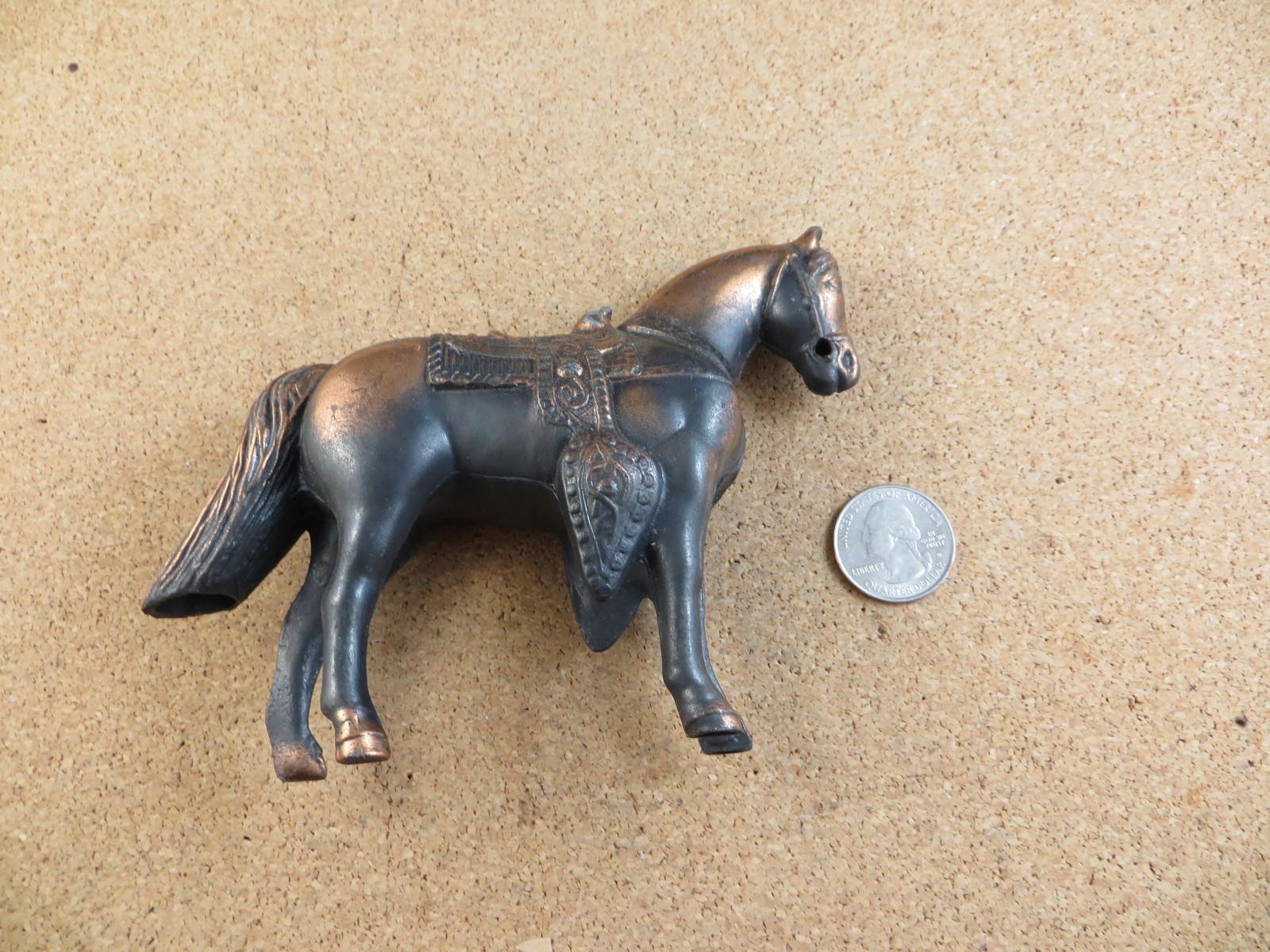 Vintage Cast Metal Western Saddle Horse Figurine Statue 5