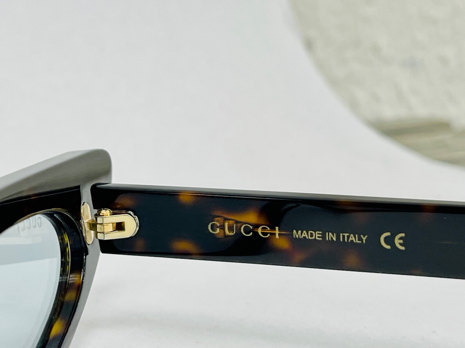 Pre-owned Gucci Authentic Hollywood Forever 0240 Havana Blue Crystal Sunglasses Gg0240 001