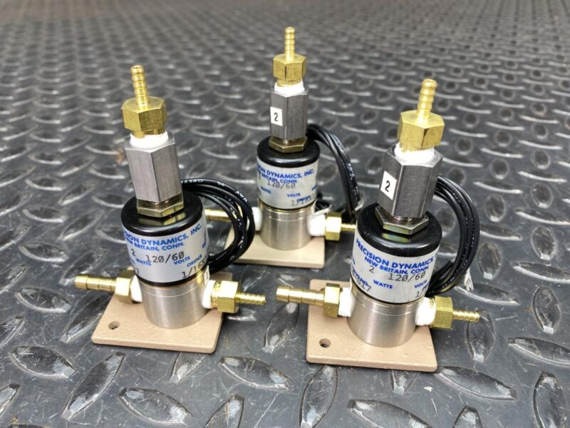 Lot of 3 Precision Dynamics / Thermo Eberline MEVE28 Solenoid Valve A3314-S17