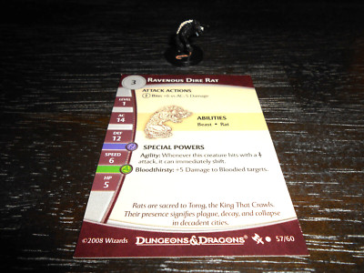 Ravenous Dire Rat D&D Miniature Against Giants mini Dungeons Dragons Pathfinder