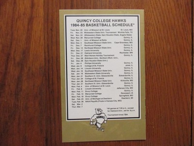 1984 Quincy College Men's Basketball Guide(15 Signed/SHERRILL HANKS/HENRY FELTON