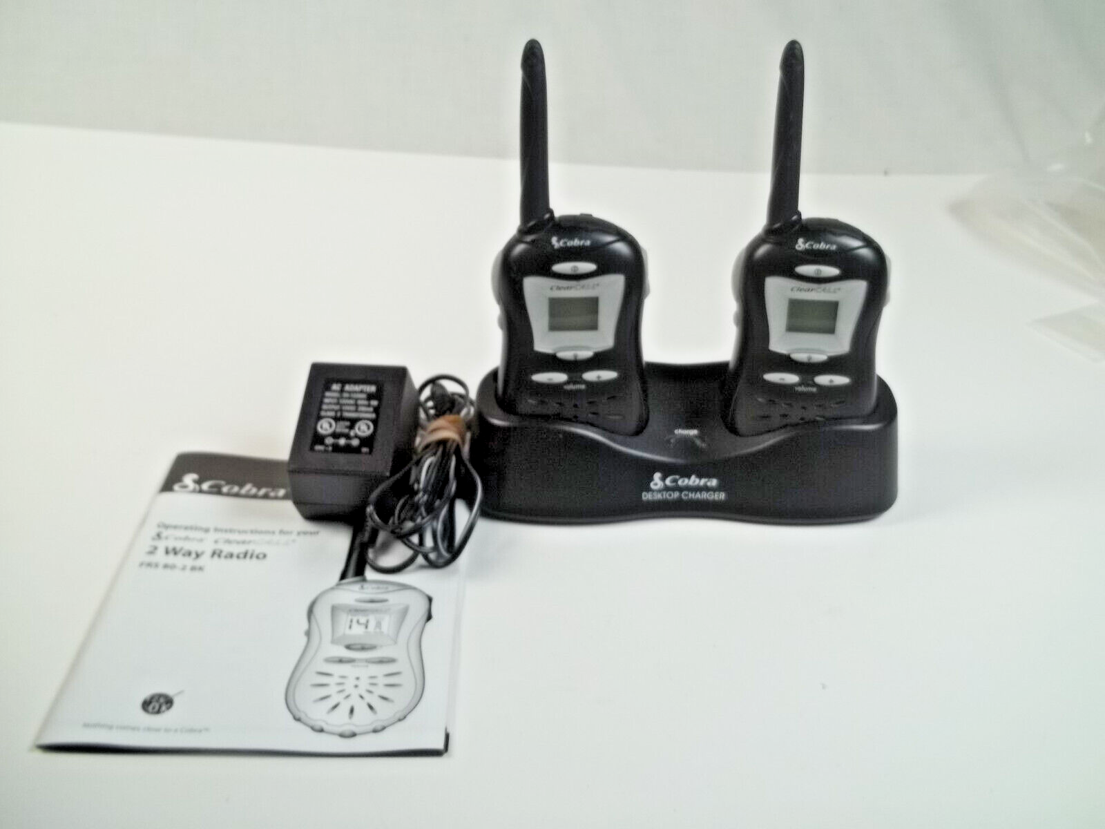 Pair Cobra FRS80 Walkie Talkie Clear Call FRS 80 Two Way Radio Black