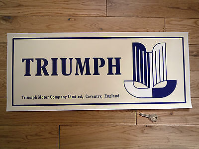 TRIUMPH Motor Co Large Workshop STICKER Garage Sign Sales & Service Stag TR6 TR4
