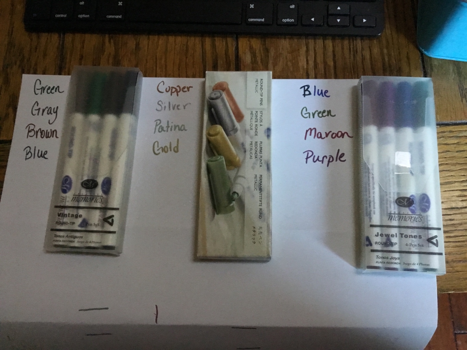 CREATIVE MEMORIES ROUND TIP 3 PACKS OF 4 IN EACH. METALLIC VINTAGE JEWEL TONES