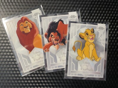 2023 Topps Chrome Disney #100 Base Mufasa, Simba & Scar