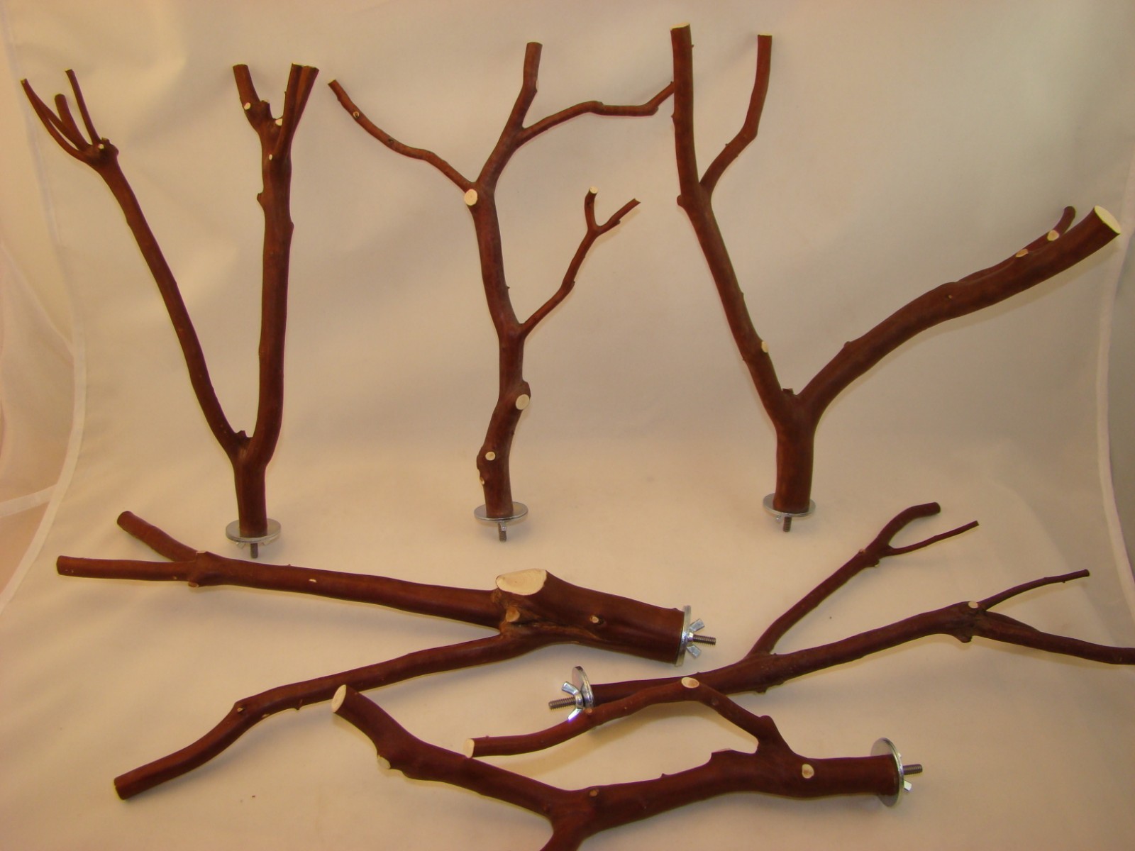 Manzanita Bird Perches Multibranch Set of  SIX  w/ Hardware  NICE SET