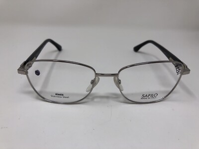 Safilo Eyeglasses Frame SA 6011 84J 54-17-135 Black Silver Full Rim ITALY Z386