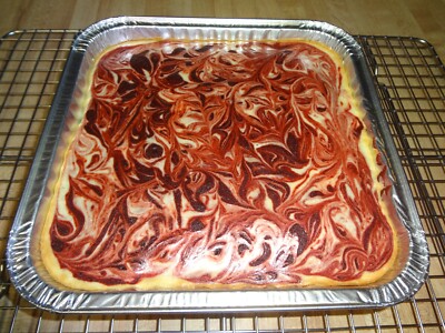 HOMEMADE FUDGY RED VELVET CHEESECAKE BROWNIES (9'' x 9'') TRAY