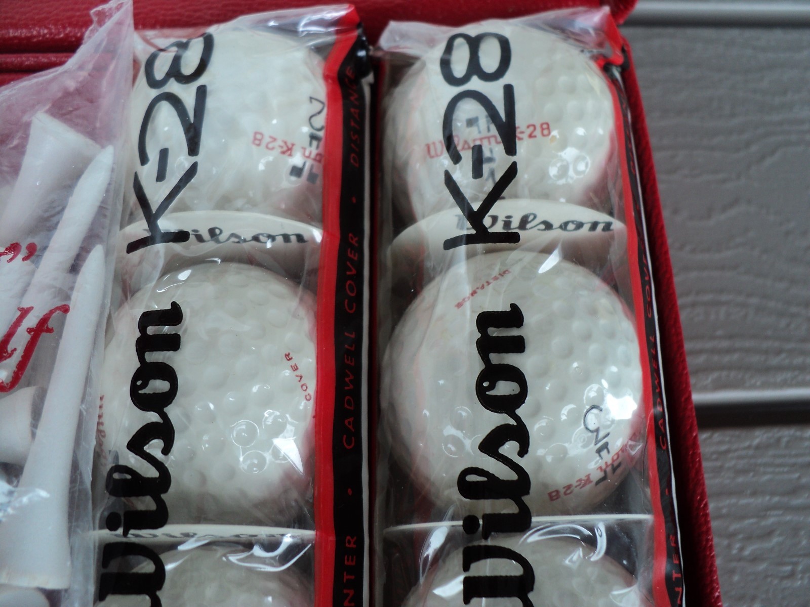 12  Vintage Wilson K-28 Golf Balls + Tees And 50 Years Commemorative Box