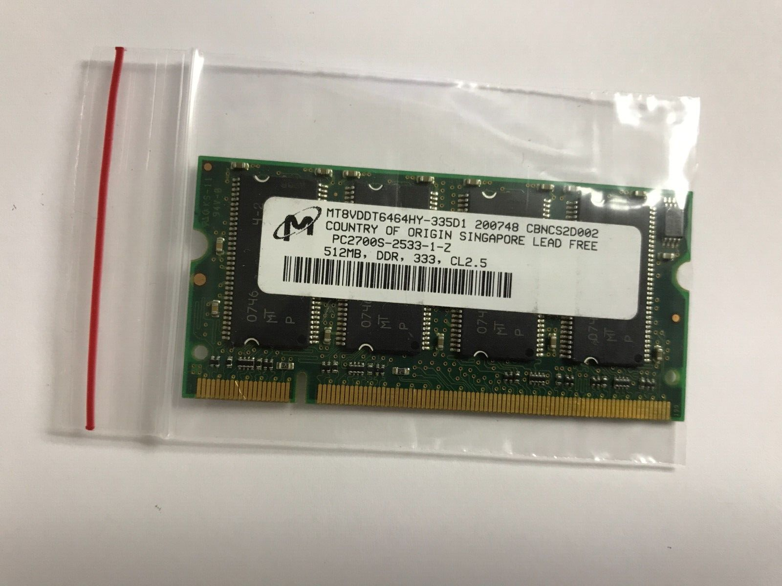 MICRON 512MB PC2700S DDR-333MHZ 64X8 8CHIPS 200PIN SO
