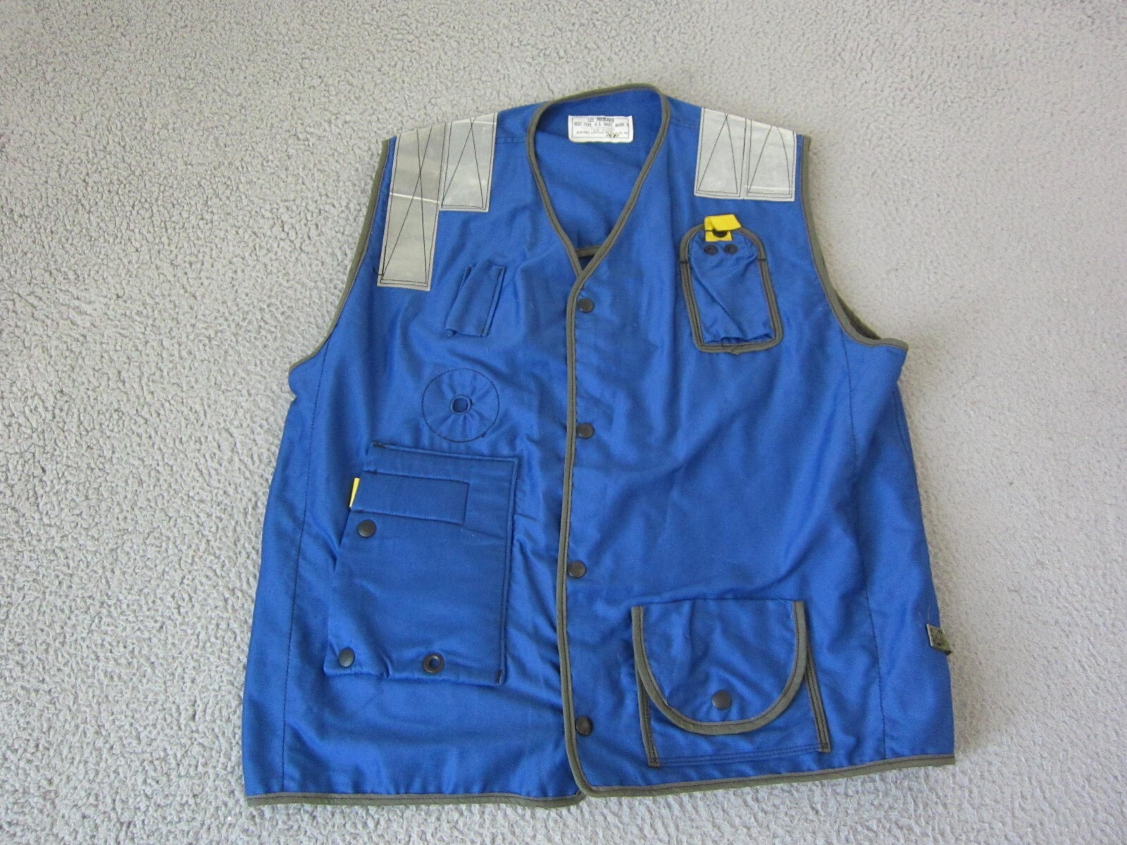 Vintage US Navy Life Preserver Medium Blue Vest Type MKI Vintage US Navy Life Preserver Medium Blue Vest Type MKI