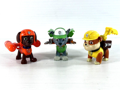 Lot of 3 Paw Patrol Action Pack Pups Transforming Figures Rocky Rubble Zuma